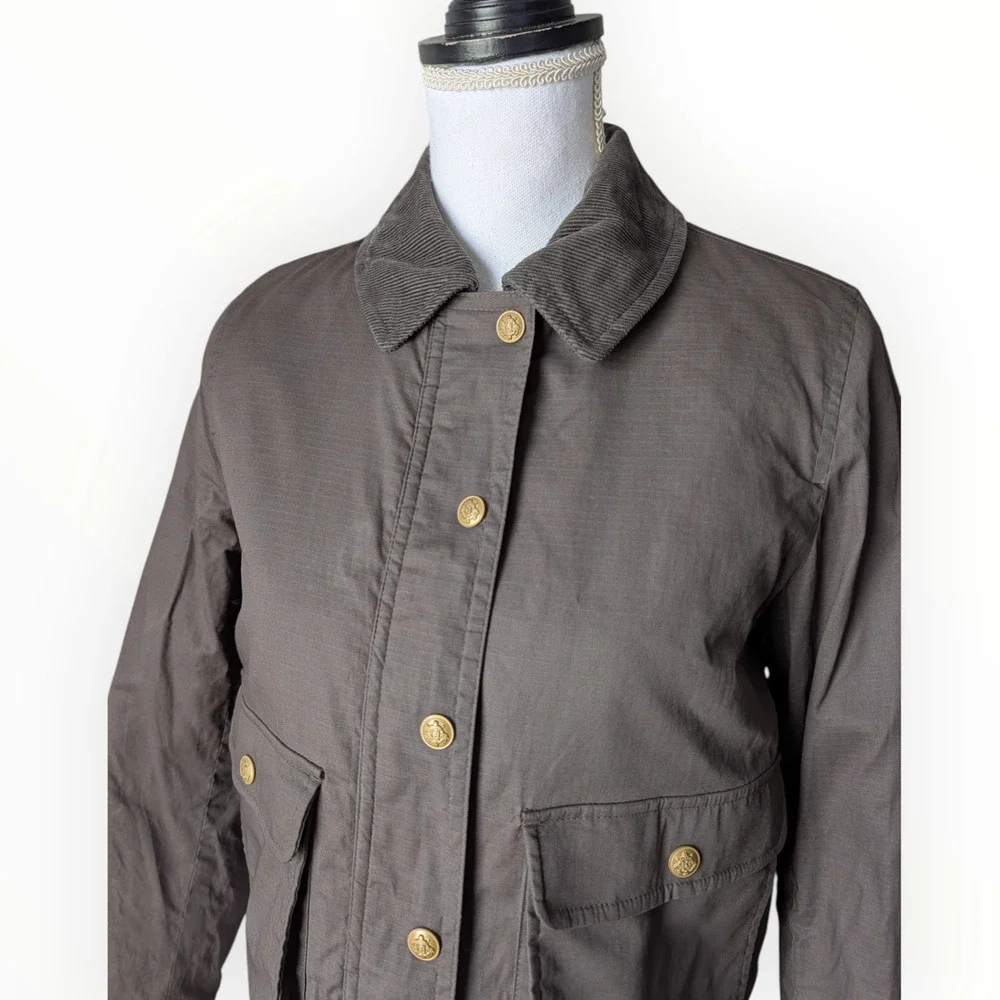 J Crew Cropped Barn Jacket in Ripstop Cotton New Size XXS Mossy‎ Brown CN056 Ora